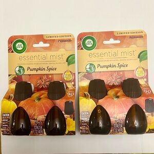2x 2Pack Air Wick Essential Mist Refill Limited Edition PUMPKIN SPICE New 4Total